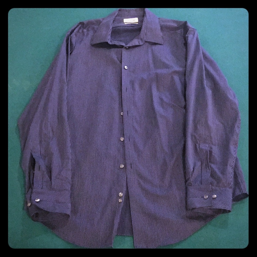 Calvin Klein Slim Fit Blue w/ White Pinstripe